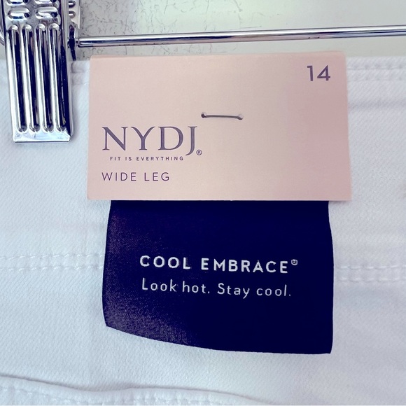 NYDJ HR Major Wide Leg Capri Jean White Lift Tuck Summer Coastal Classic NEW - Picture 12 of 13